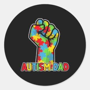 Autism Awareness Dad Father Acceptance Men Support Classic Round Sticker