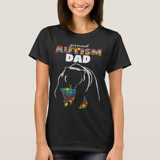 Autism Awareness Dad Father Proud Autism Son Dad P T-Shirt (Front)