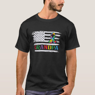 Autism Awareness Dad Papa Autistic Kids Awareness  T-Shirt