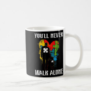 Autism awareness dad puzzle heart design coffee mug