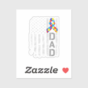 Autism Awareness Dad USA Flag Fathers day