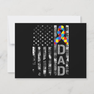 Autism Awareness Dad USA Flag Fathers day