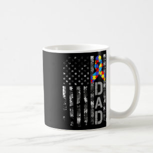 Autism Awareness Dad Usa Flag Fathers Day 1 Coffee Mug
