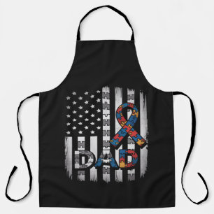 autism awareness dad usa flag fathers day apron