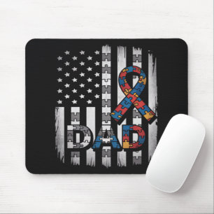 autism awareness dad usa flag fathers day mouse pad