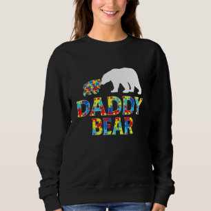Autism Awareness Daddy Bear Puzzle Support Autisti Sweatshirt
