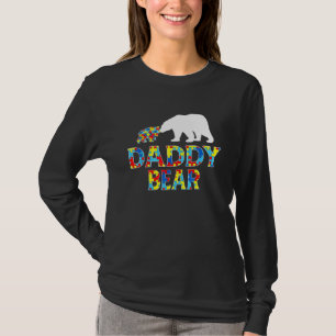 Autism Awareness Daddy Bear Puzzle Support Autisti T-Shirt