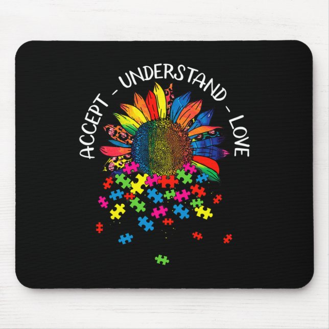 Autism Awareness Daisy Flower Accept Understand Lo Mouse Pad (Front)