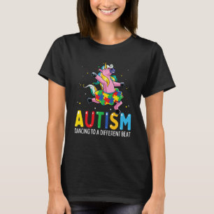 Autism Awareness Dancing Unicorn Puzzle Piece Kids T-Shirt