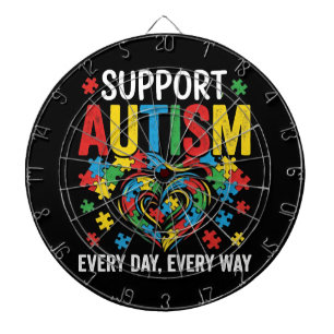 Autism awareness dartboard