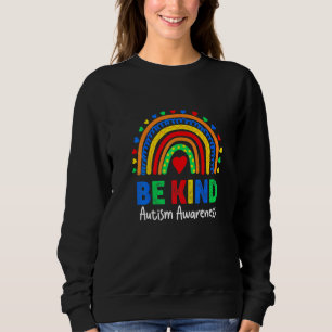 Autism Awareness Day Colourful Rainbow Be Kind Ki Sweatshirt