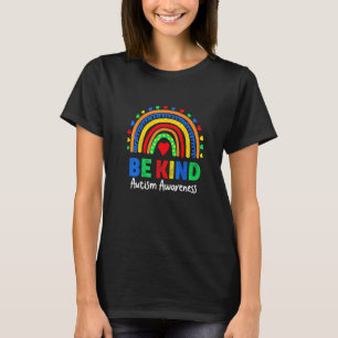 Autism Awareness Day Colourful Rainbow Be Kind Ki T-Shirt