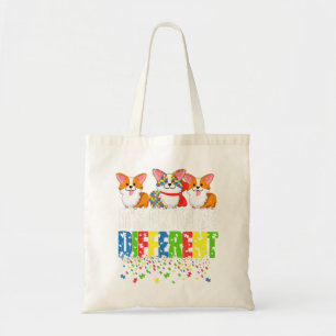 Autism Awareness Day Corgi, It's Ok To Be Differen Tote Bag
