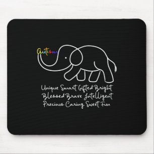 Autism Awareness Day Elephant Animal Autism Gift Mouse Pad