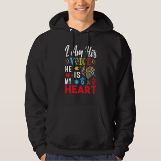 Autism Awareness Day I'm His Voice He Is My Heart  Hoodie