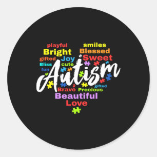 Autism Awareness Day Month Colours Classic Round Sticker