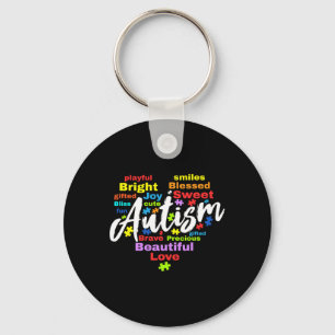 Autism Awareness Day Month Colours Key Ring