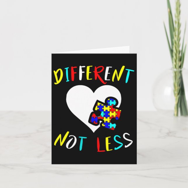 Autism Awareness Design Gift Different Not Less Fo Card (Front)