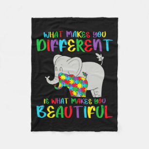 Autism Awareness Different But Beautiful Autism Wo Fleece Blanket