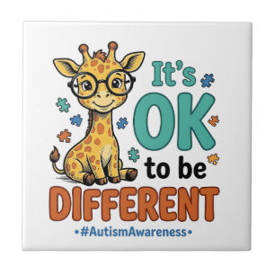 Autism Awareness Different Giraffe Vintage Shirt_1 Ceramic Tile