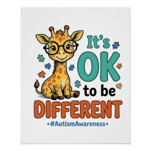 Autism Awareness Different Giraffe Vintage Shirt_1 Poster