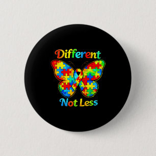 Autism awareness different not less butterfly cute 6 cm round badge