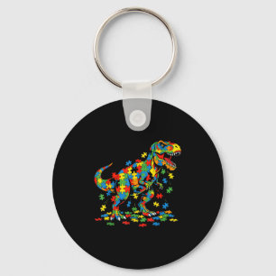 Autism awareness dinosaur colourful puzzle autisti key ring