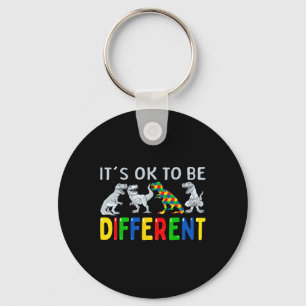 Autism Awareness Dinosaur Kid Boys It's OK To Be D Key Ring