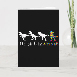 Autism Awareness Dinosaur Kid Boys Its Ok To Be Di Card