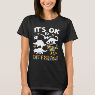 Autism Awareness Dinosaur Kid Boys Its Ok To Be Di T-Shirt