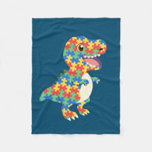 Autism Awareness Dinosaurs Fleece Blanket