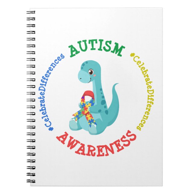Autism Awareness Dinosaurs Notebook (Front)