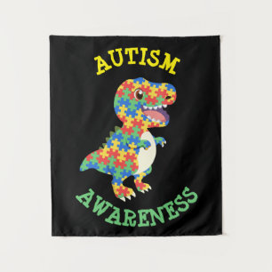 Autism Awareness Dinosaurs Tapestry