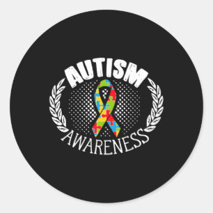 Autism Awareness Disabilities Month 1 Classic Round Sticker