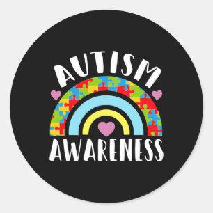 Autism Awareness Disabilities Month Classic Round Sticker