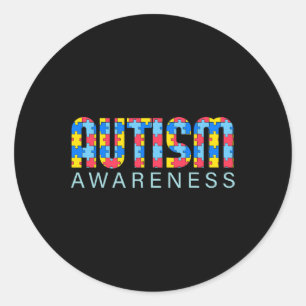 Autism Awareness Disabilities Month Support 1 Classic Round Sticker