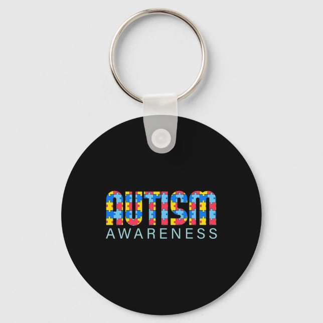Autism Awareness Disabilities Month Support 1 Key Ring (Front)