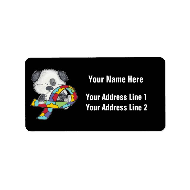 AUtism Awareness Dog Label (Front)