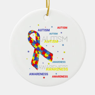 Autism Awareness dots Metal Ornament
