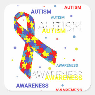 Autism Awareness dots Square Sticker