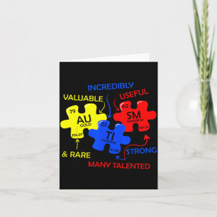 Autism Awareness Elements Periodic Table ASD Men Card