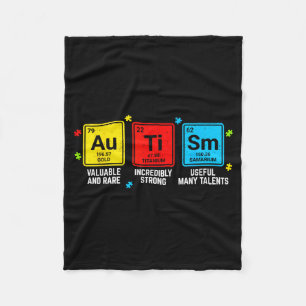 Autism Awareness Elements Periodic Table ASD Men Fleece Blanket