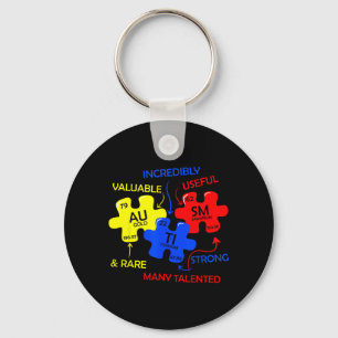 Autism Awareness Elements Periodic Table ASD Men Key Ring