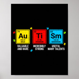 Autism Awareness Elements Periodic Table ASD Men Poster