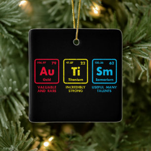 Autism Awareness Elements Periodic Table Ceramic Ornament