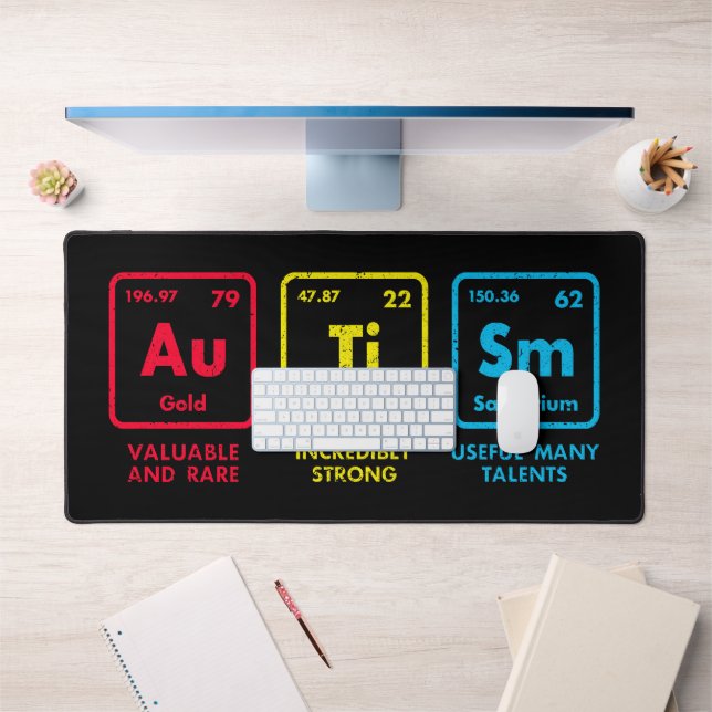 Autism Awareness Elements Periodic Table Desk Mat (Office 1)
