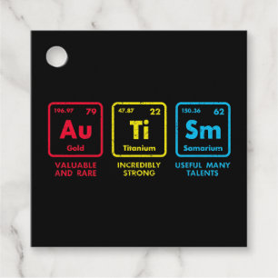 Autism Awareness Elements Periodic Table Favour Tags