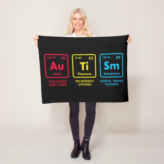 Autism Awareness Elements Periodic Table Fleece Blanket (In Situ)