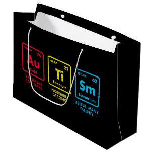 Autism Awareness Elements Periodic Table Large Gift Bag