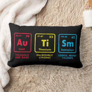 Autism Awareness Elements Periodic Table Lumbar Cushion